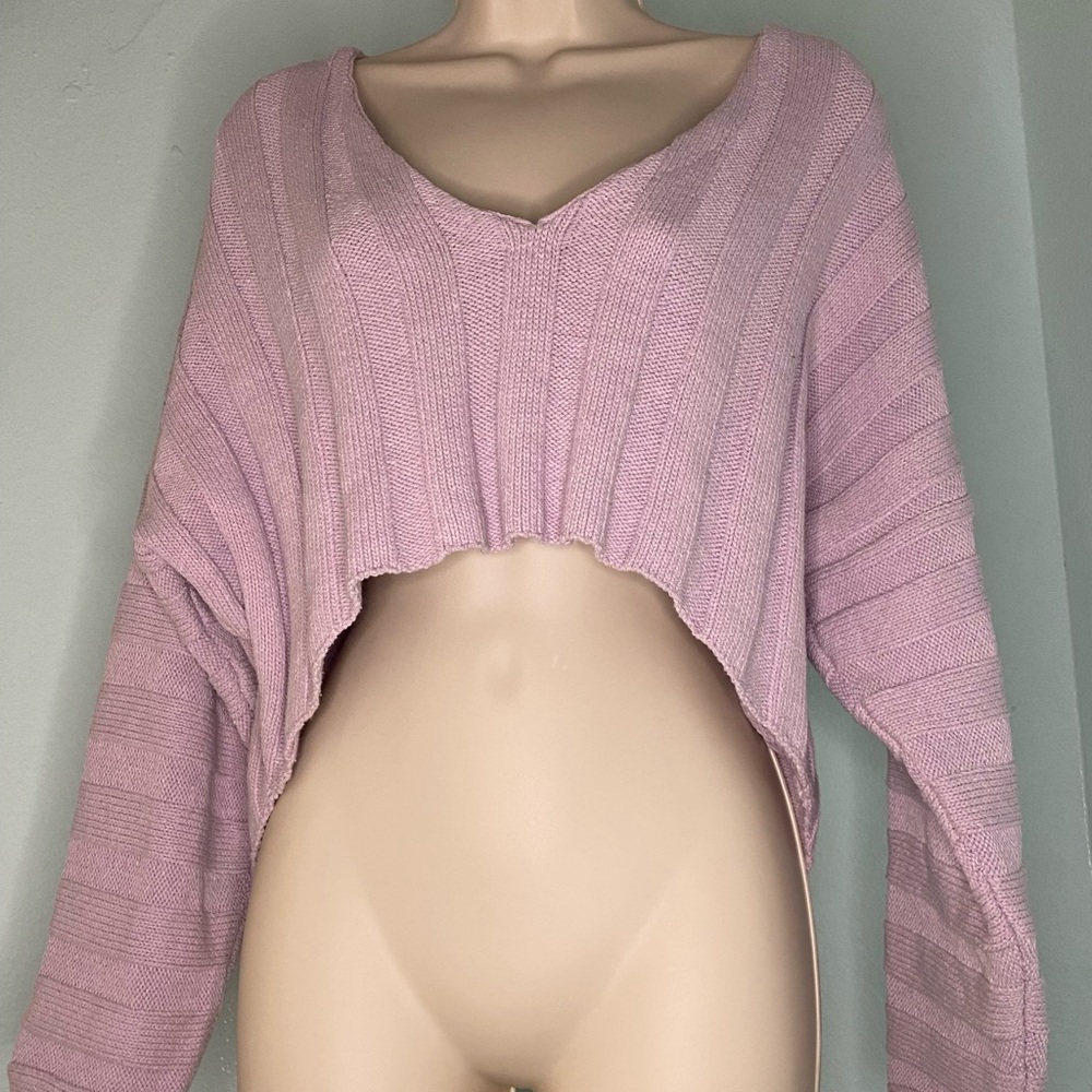Lilac forever 21 crop top sweater